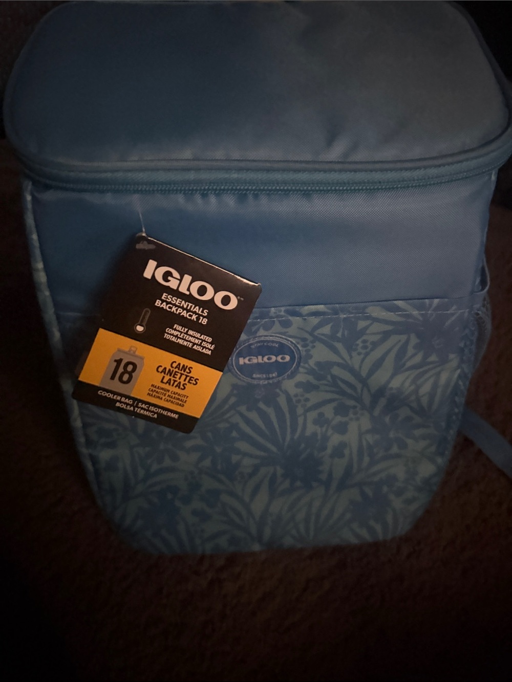 Igloo Light Blue Floral Insulated Backpack Cooler